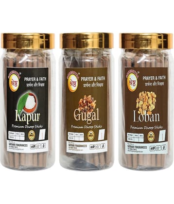 SHRESHTHA Incense Dhoop Sticks Camphor,Guggal,Loban 600 gm ( Pack of 3 )