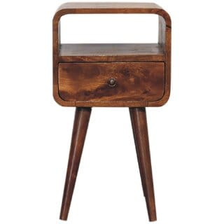 Mini Chestnut Curve Open Bedside