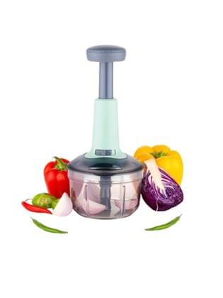 2 in 1 Manual Push Vegetables Chopper, Vegetable Chopper, Onion, Chili, Salad, Fruit Cutter (Multipurpose ,Plastic,3 Blades and 1 Plastic Whisker, 650ml) 