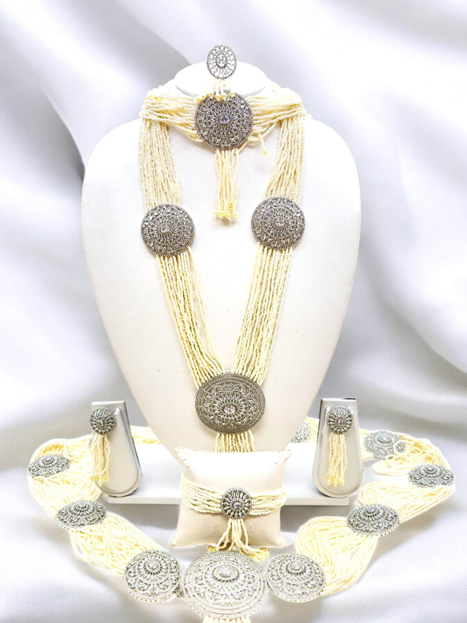 Belt Set With CZ Stones and Pearls - Signature Collection By Amit Chauhan And Sons