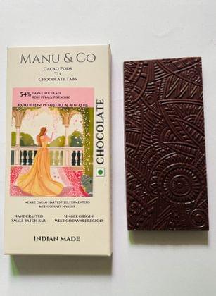 54% Dark Chocolate With Rose Petals & Pistachio