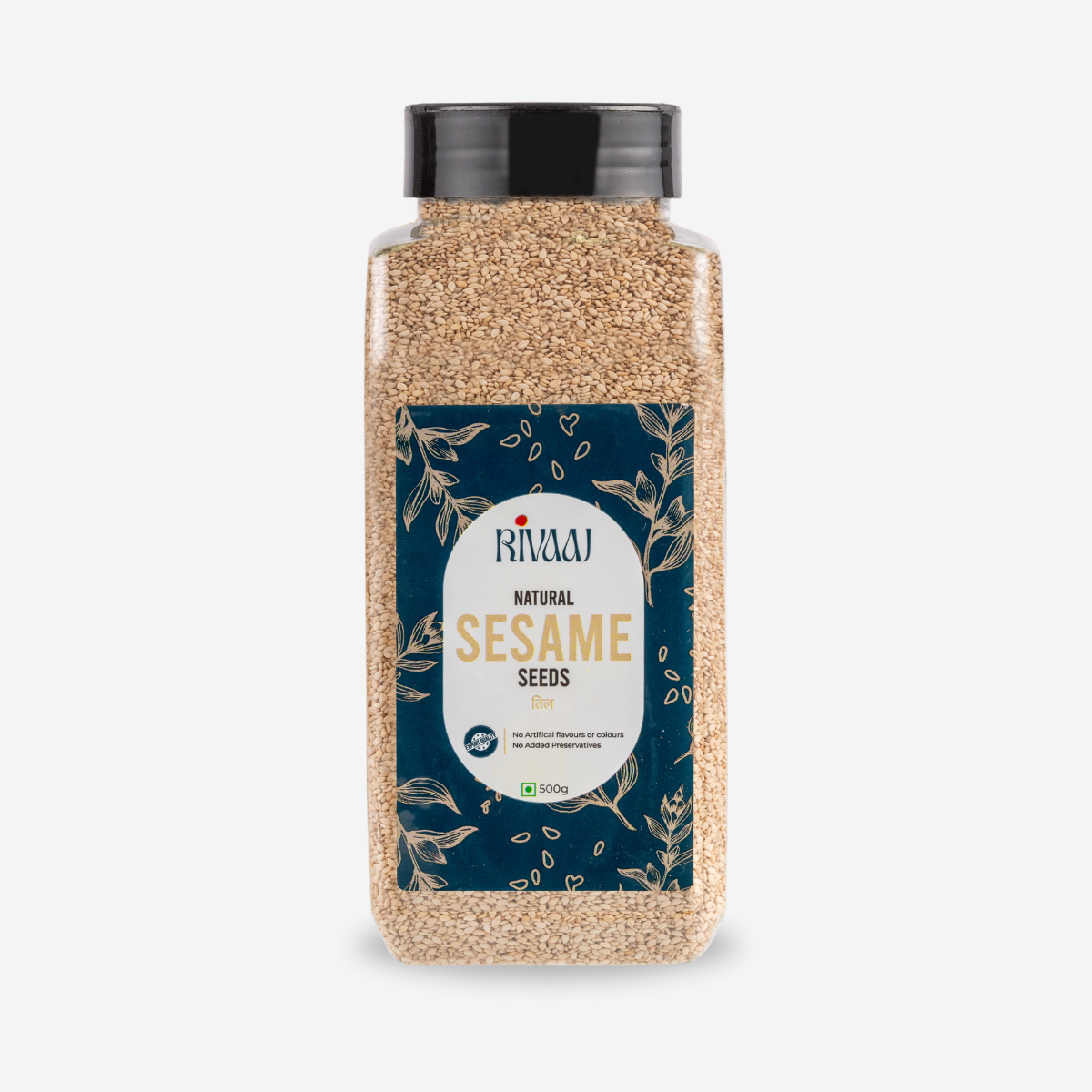 RIVAAJ White Sesame Seeds (Til)| Natural No Artificial Flavours, Colours, or Preservatives | Pure & Healthy | 500 gm