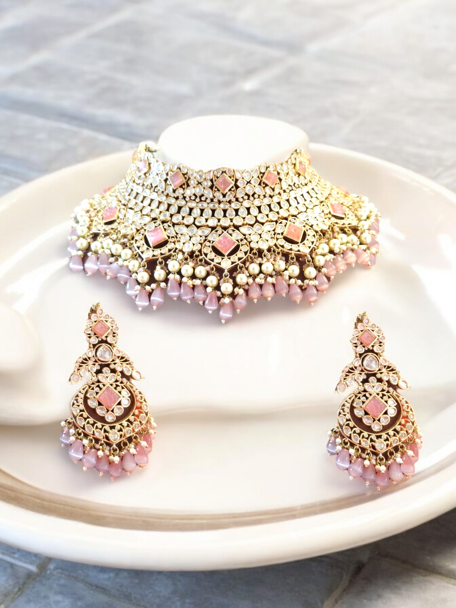 Rose Royal Kundan Set - The Royal Bride By Dia Art Jewels