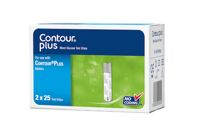 Contour Plus Blood Glucose Test Strips, 2x25 Count
