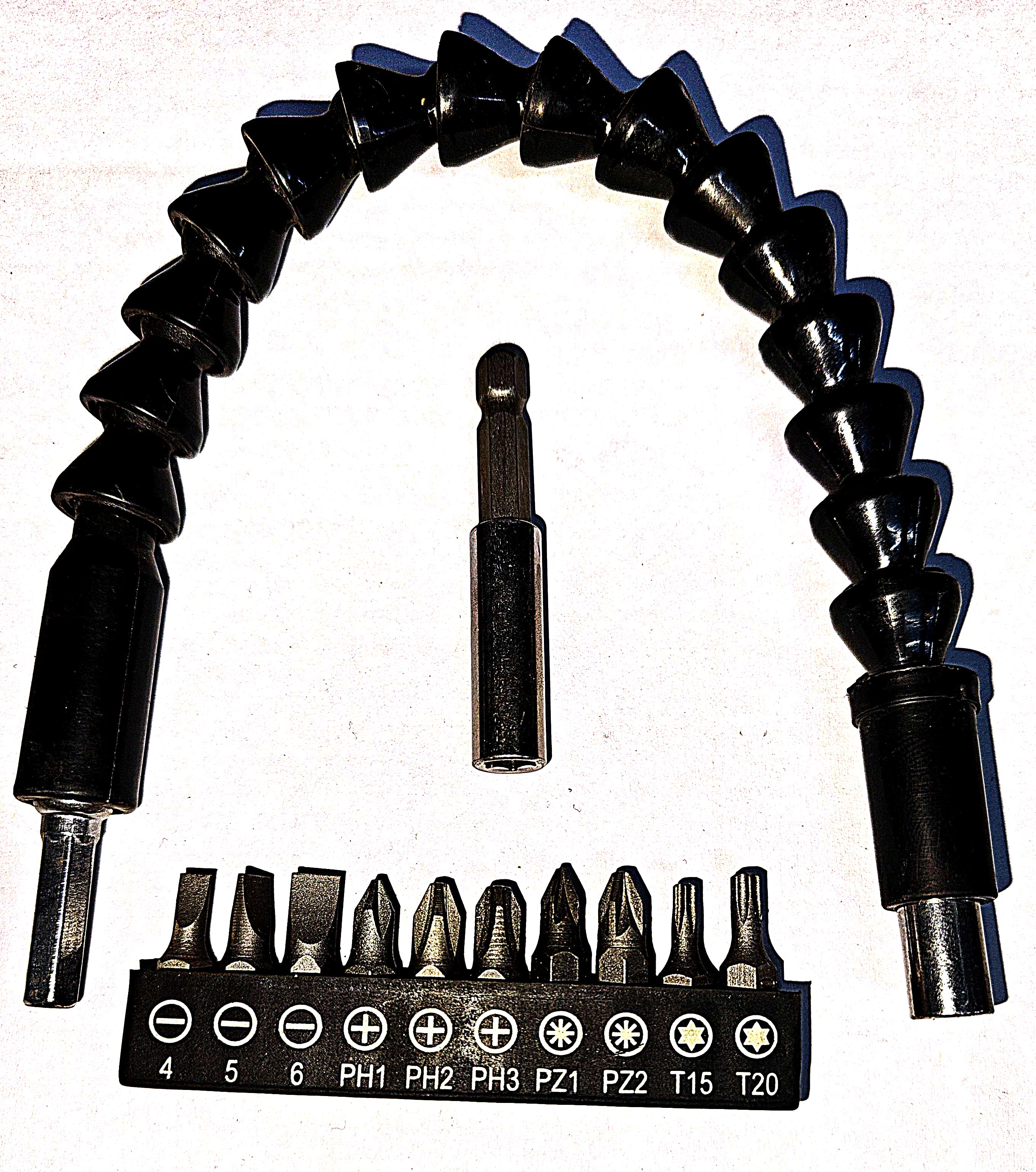 H9 Flexible Bit Extension Kit, Flexible Soft Shaft Extension Screwdriver Bits Drill Bit Power Hand Repair DIY Tools Accessories for Drill drilling machine (12 Pieces Set)