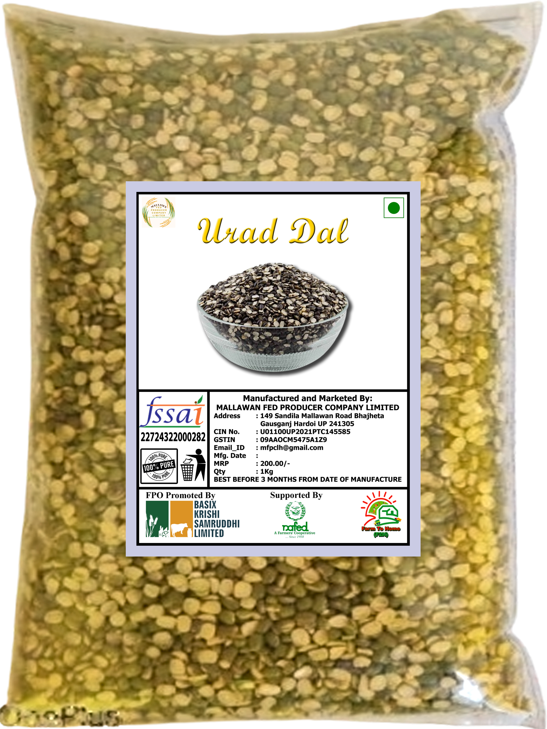 Urad Dal, 1Kg - 100% Pure & Natural