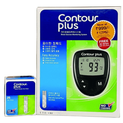 Contour Plus Blood Glucose Monitoring System with 25 Test Strips