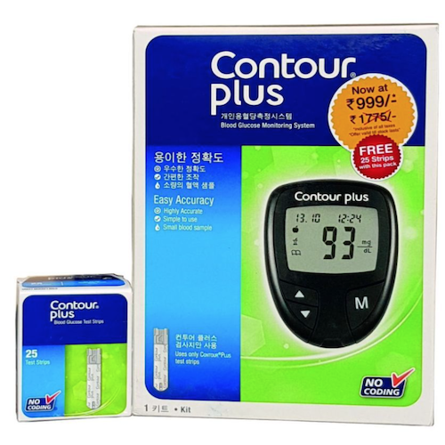 Contour Plus Blood Glucose Monitoring System with 25 Test Strips