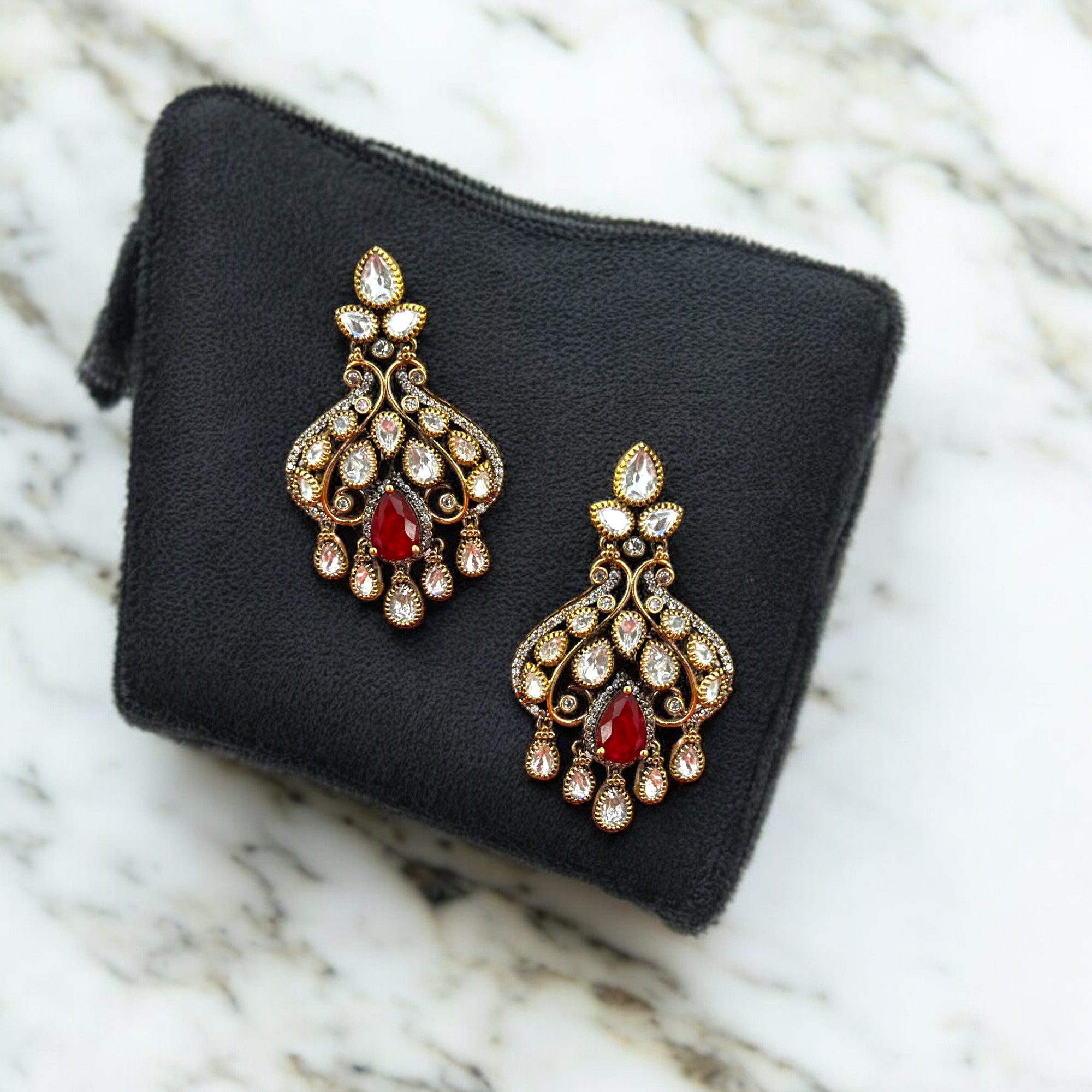 Exquisite Chandelier Earrings By Dia Art Jewels