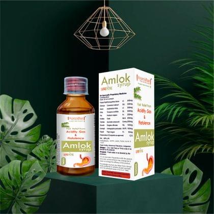 Amlok Ayurvedic Syrup for Fast Relief from Acidity, Gas & Flatulence - 100ml