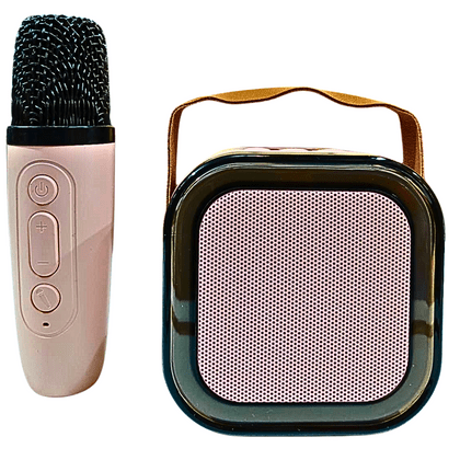 Colorful Karaoke Sound System with Dual Wireless Microphones | Bluetooth Speaker with RGB Lights | High-Quality Portable Karaoke Machine | 6W Power | Rechargeable Battery | Compact & Stylish Design | Best for Parties & Events Colorful Karaoke Sound System with Dual Wireless Microphones | Bluetooth Speaker with RGB Lights | High-Quality Portable Karaoke Machine | 6W Power | Rechargeable Battery | Compact & Stylish Design | Best for Parties & Events