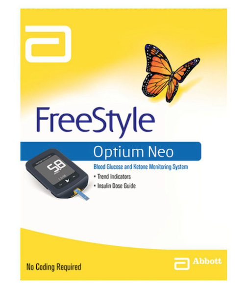 Freestyle Optium Neo Blood Glucose and Ketone Monitoring System with Trend Indicators and Insulin Dose Guide