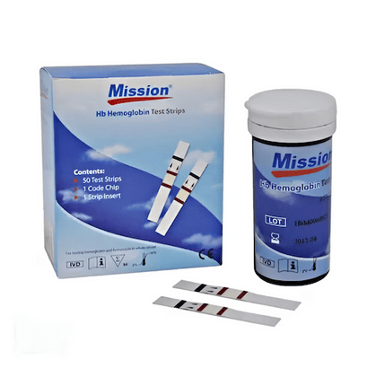 Mission Hb Hemoglobin Test Strips - 50 Test Strips