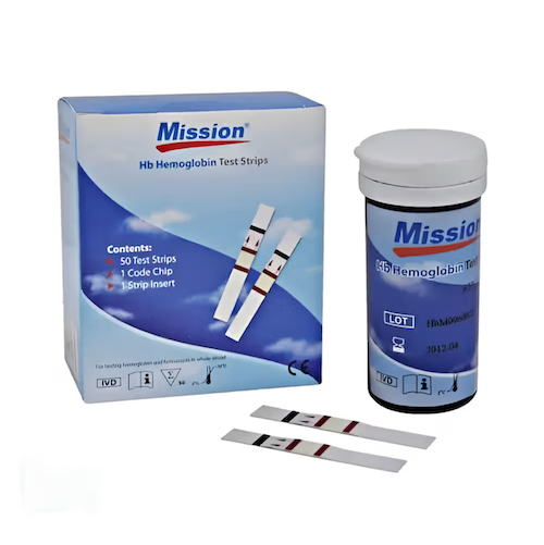 Mission Hb Hemoglobin Test Strips - 50 Test Strips
