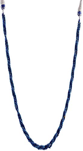 AV FASHION INDIA - Crystal Opaque Blue Stone Beads Necklace 3 Strand For Women and Girl Fashion Jewellery (AV_69)