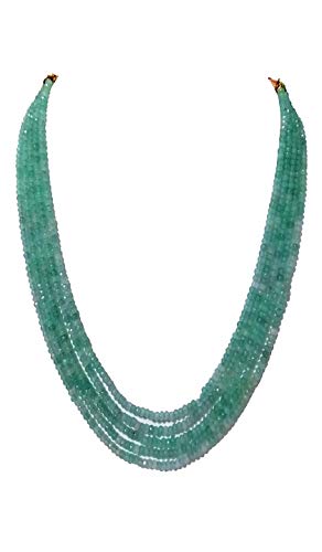 AV Fashion India - Aquamarine Colour Onyx Gemstone Beads 5 layer necklace For Girl and Women Fashion jewellery (AV B12)