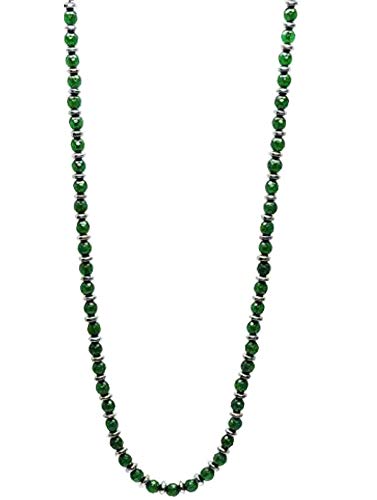 AV Fashion India - Onyx & Hemetite SEMI Precious Gemstone Beaded Necklace for Women and Girls
