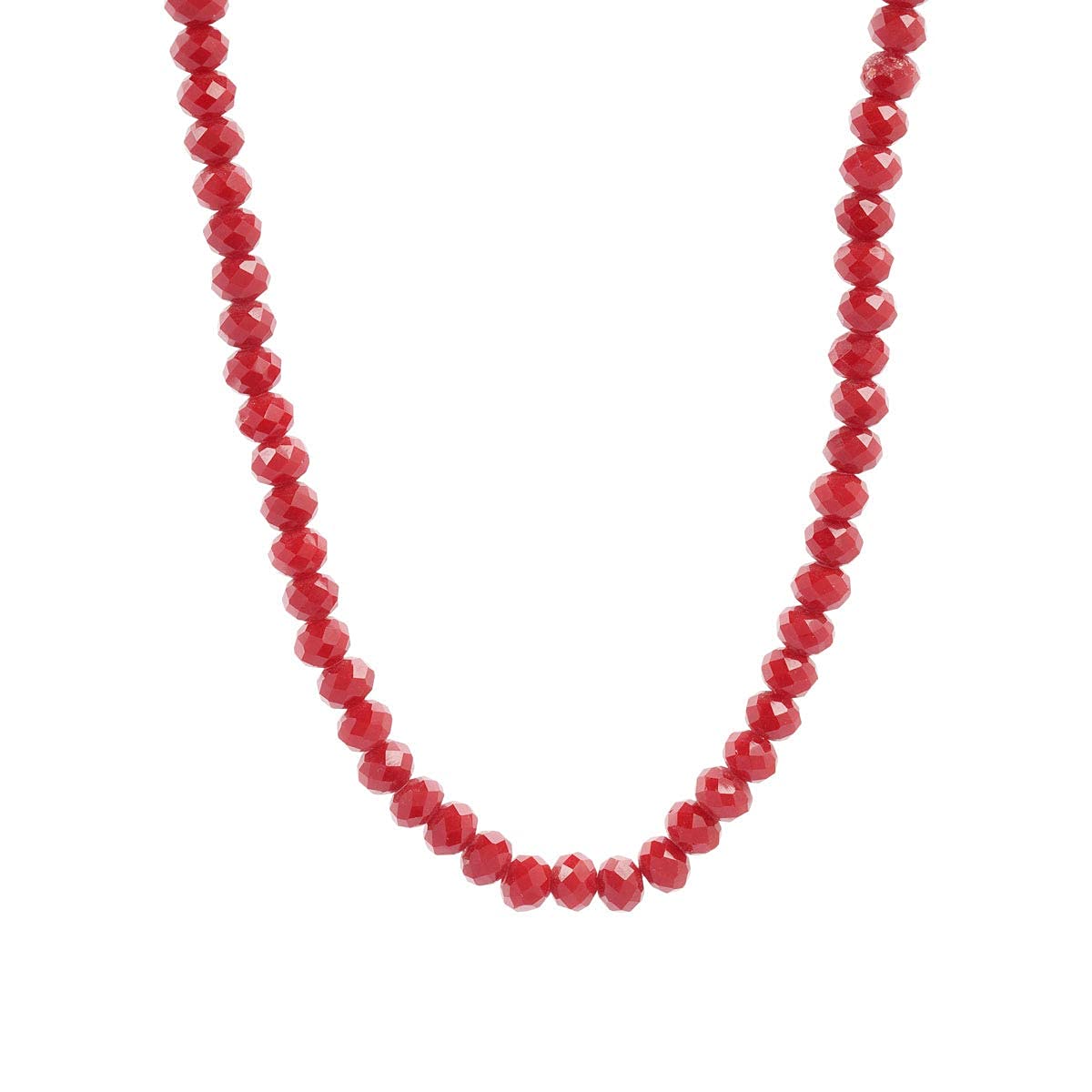 AV Fashion India - Single Line Maroon Colour Stone Beaded Statement Chain for Women and Girls Fashion Jewellery