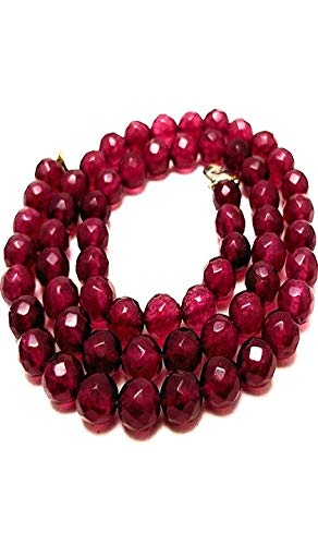 AV Fashion india - Red Onyx Gemstone Beads Necklace Round Faceted Beads 1 Strand for Girl and Women Fashion Jewellery(AV_R18)