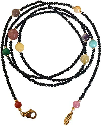 AV Fashion India - Beautiful Crystal Gemstone Beads Face Mask/Eyeglass Beaded Chain 74 CM Sunglasses Chain, Reading Glasses Holder,Lanyard for Face Mask For Unisex Fashion Jewellery Colour Multi