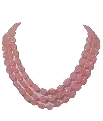 AV Fashion India - Unique Dark Pink Onyx Gemstone Mani & Shell Pearl Necklace for Girl & Women Fashion Jewellery (AV_DULDUL01)