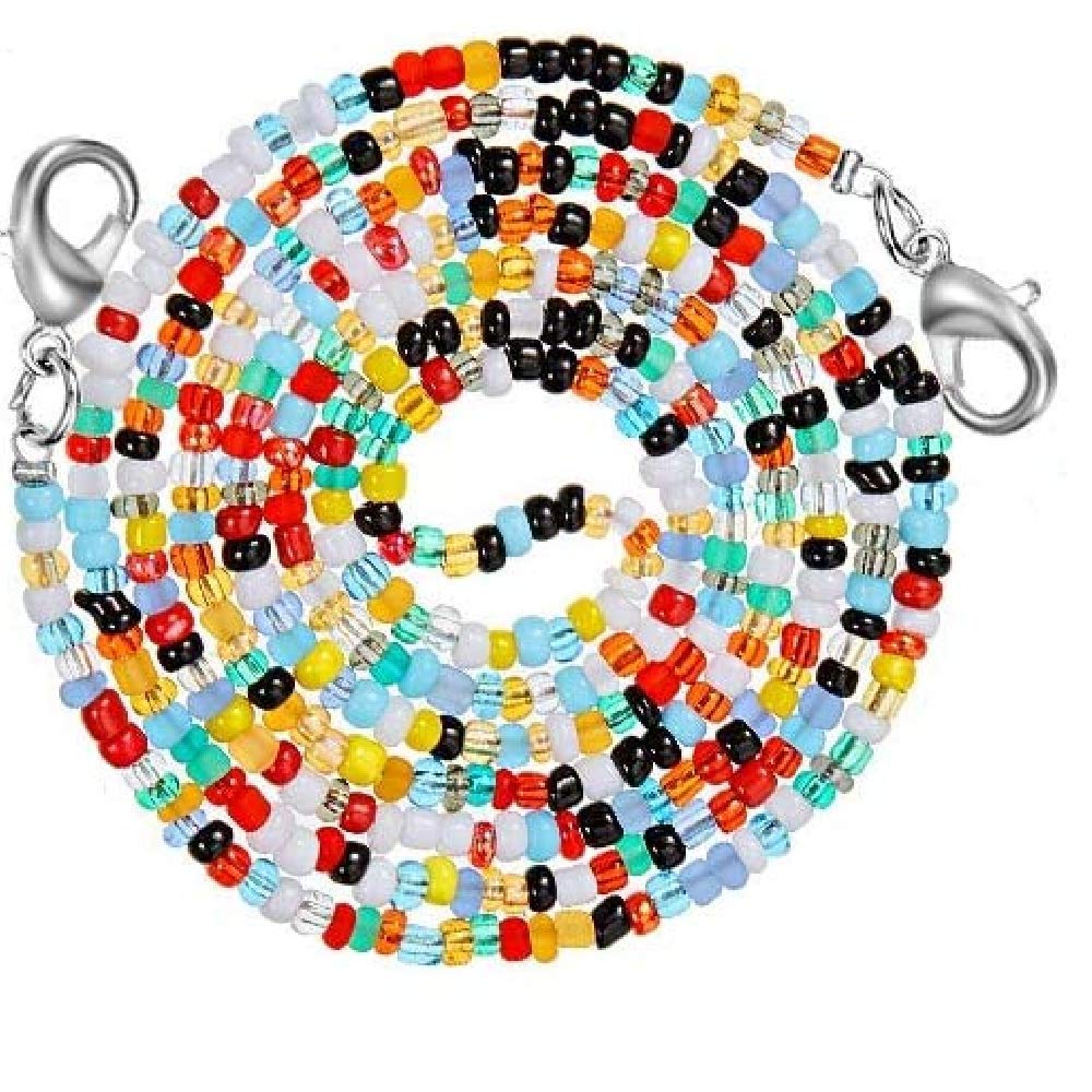 AV Fashion India - Face Mask Lanyards for Children Women Men Adults Adjustable Breakaway Safety Mask Colorful Beaded With Clip Eyeglass Chain Sunglass Holder Glasses Strap Lanyards.74 CM (Multi)