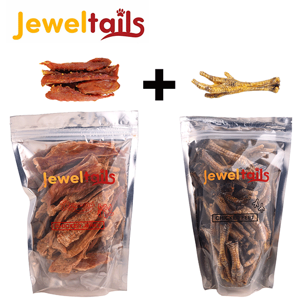 Combo Dehyderated Chicken Jerky(250g) + Dehyderated Chicken Feet(500g)